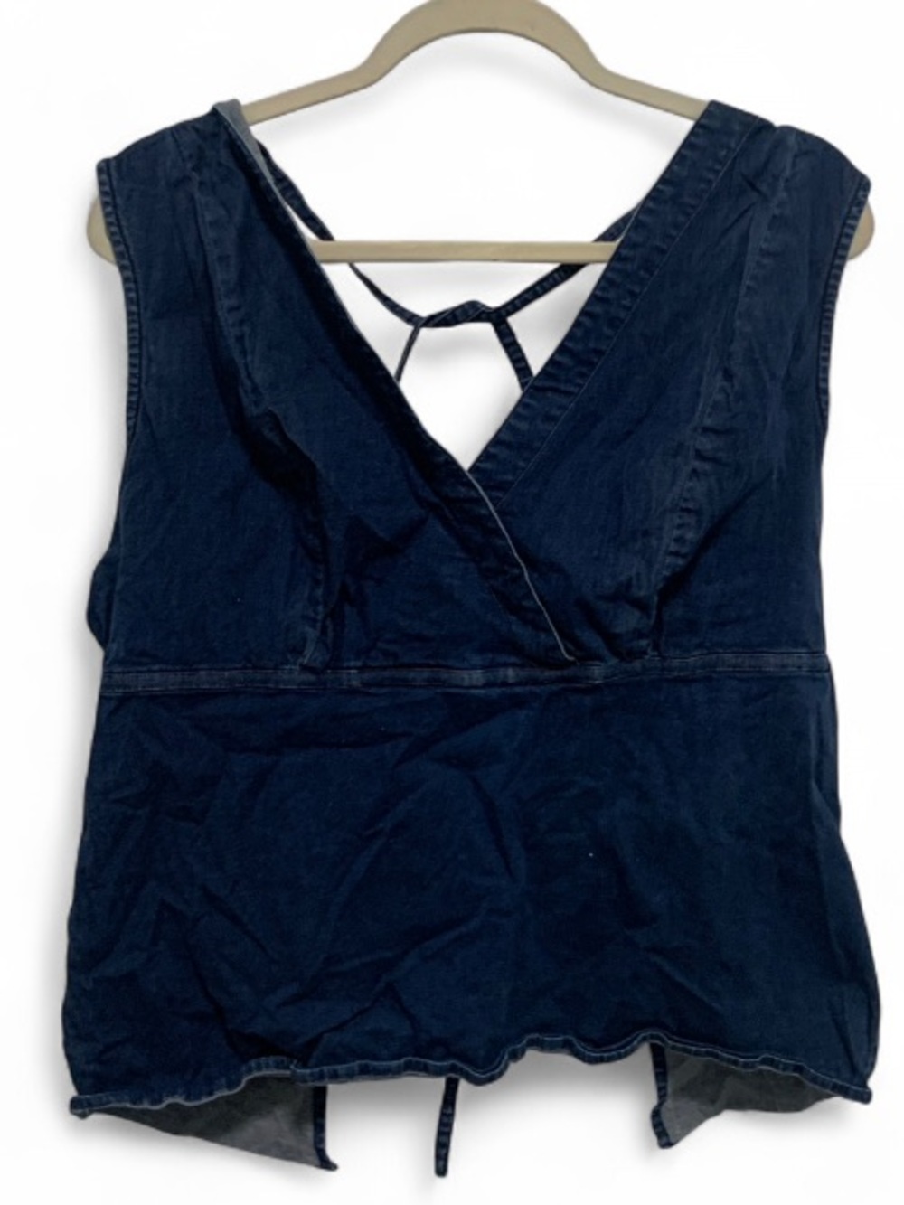 Y2K Venezia Blue Sleeveless V-Neck Denim Tank Top